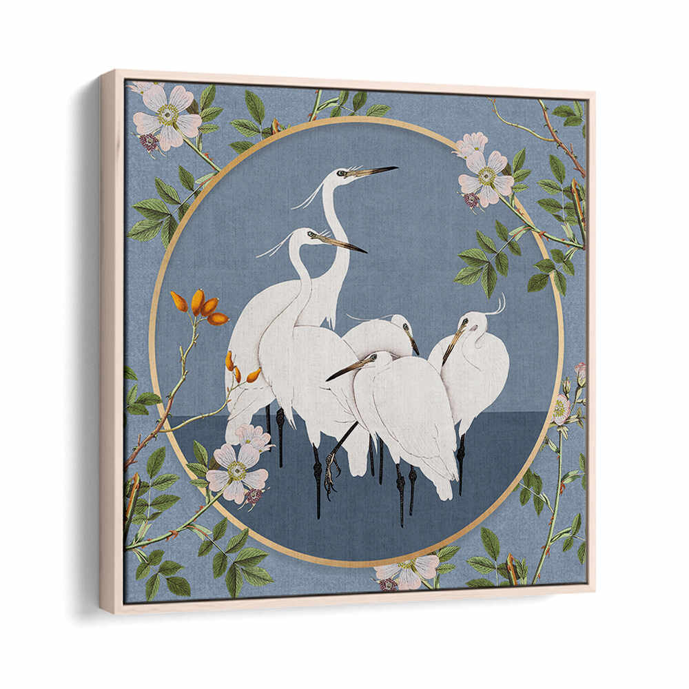 GRACEFUL EGRETS' ELEGANCE , ANIMAL PAINTINGS