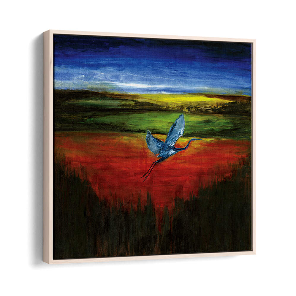 HERON SUN AND WATER , ANIMAL PAINTINGS