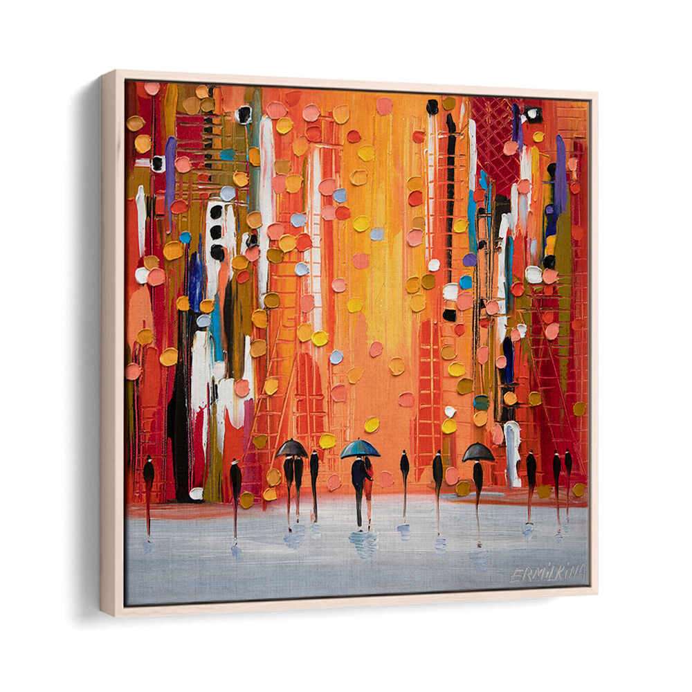 HOT RAINY SUNSET , MODERN IMPRESSIONISM PAINTINGS