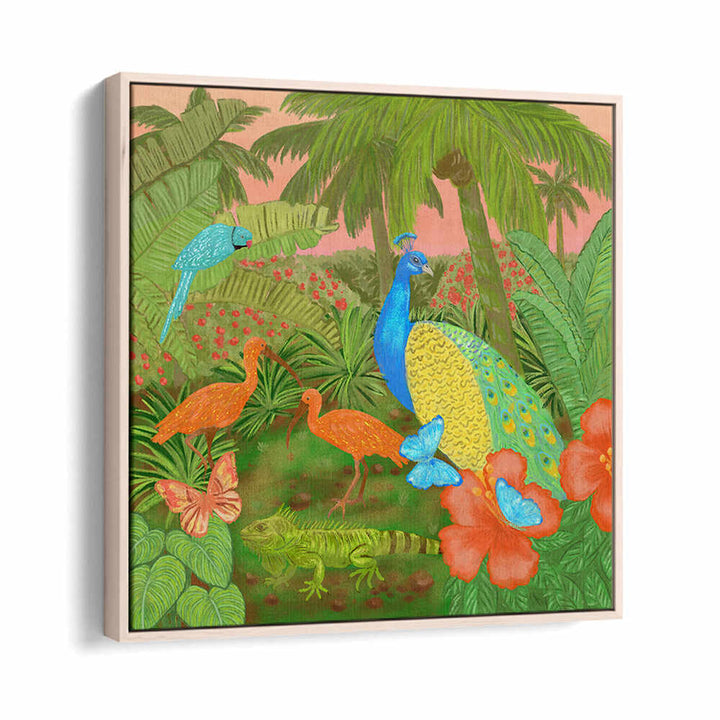 JUNGLE PARADISE SCENE , ANIMAL PAINTINGS