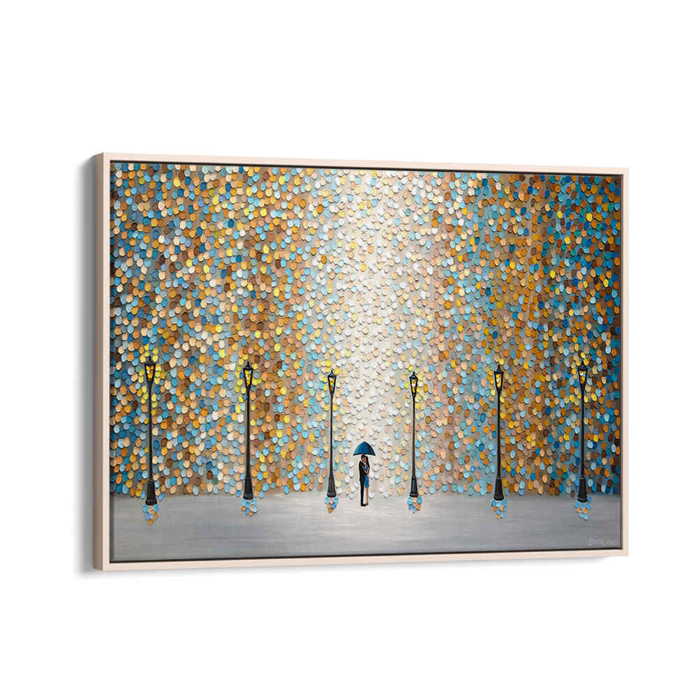 KISS UNDER THE GOLDEN RAIN , MODERN IMPRESSIONISM PAINTINGS