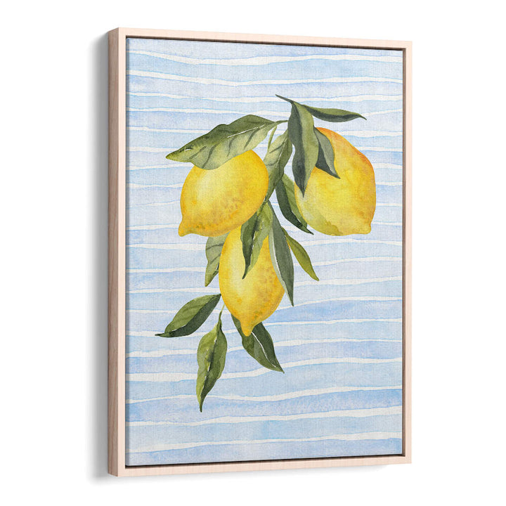 LEMONS ON STRIPES WATERCOLOR , KITCHEN POSTERS