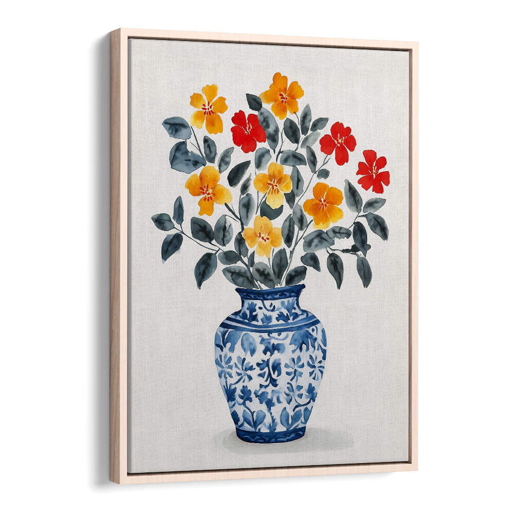 VIBRANT FLORAL VASE , FLORAL FLOWER PAINTINGS