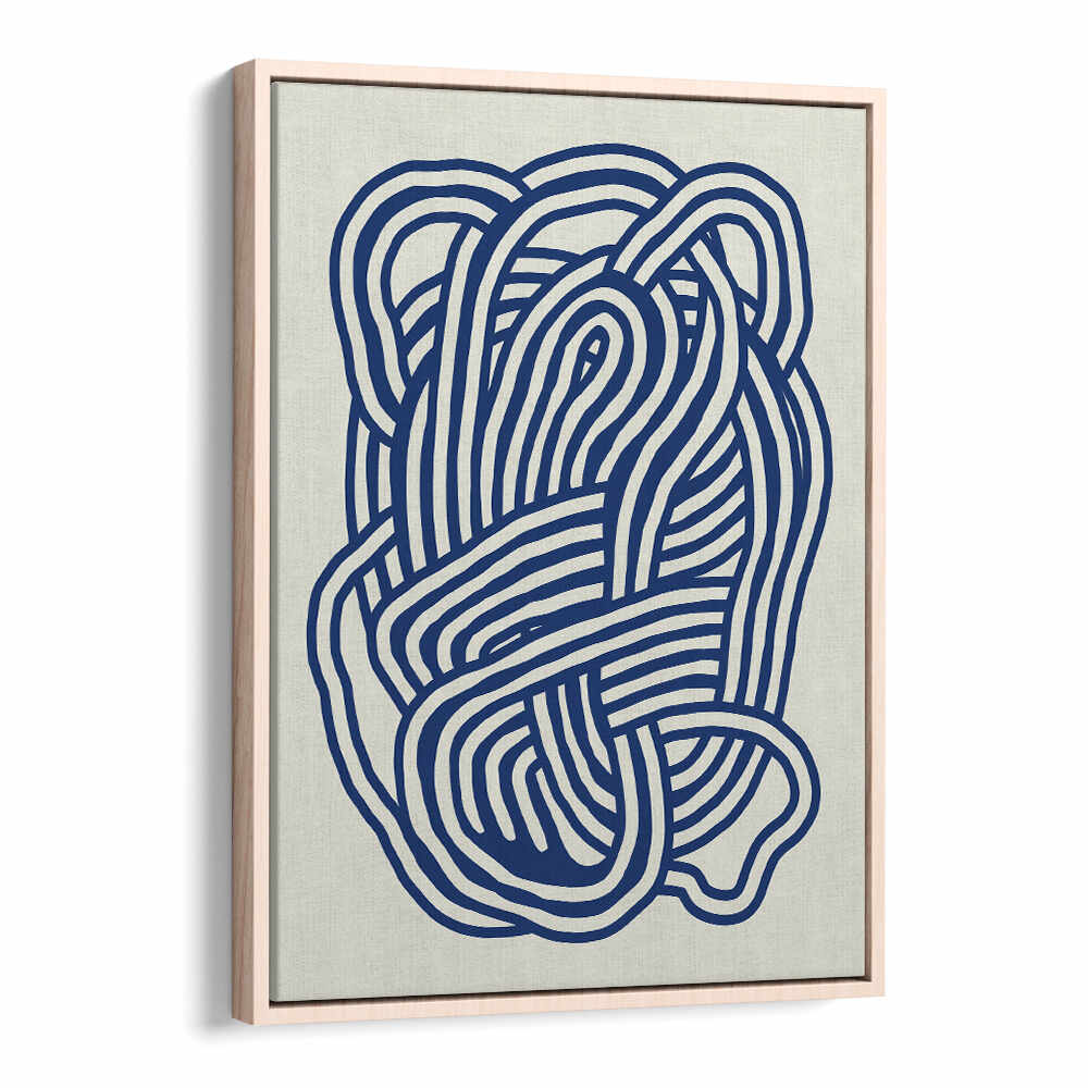 LINE ART ORGANIC SHAPE IN BLUE III , LINE ART PAINTINGS