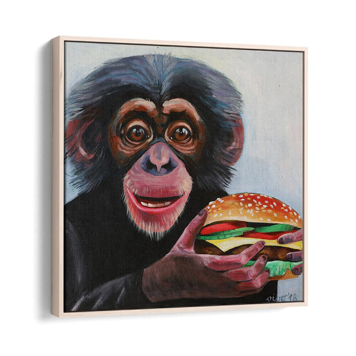 Whimsical MONKEY HOLDING A HAMBURGER, COMIC POSTERS brightening up your comic book decor with playful art.