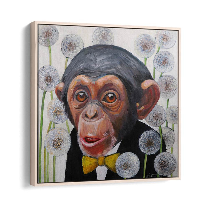 Vibrant MONKEY YELLOW BOW TIE, COMIC POSTERS artwork adds charm to your wall with a playful, abstract design.