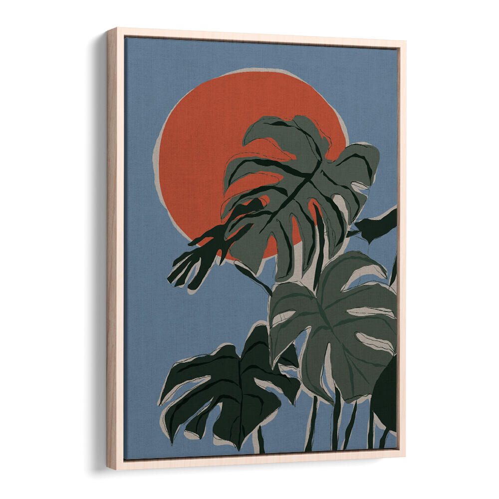 MONSTERA SUNSET , BOHO ART PAINTINGS