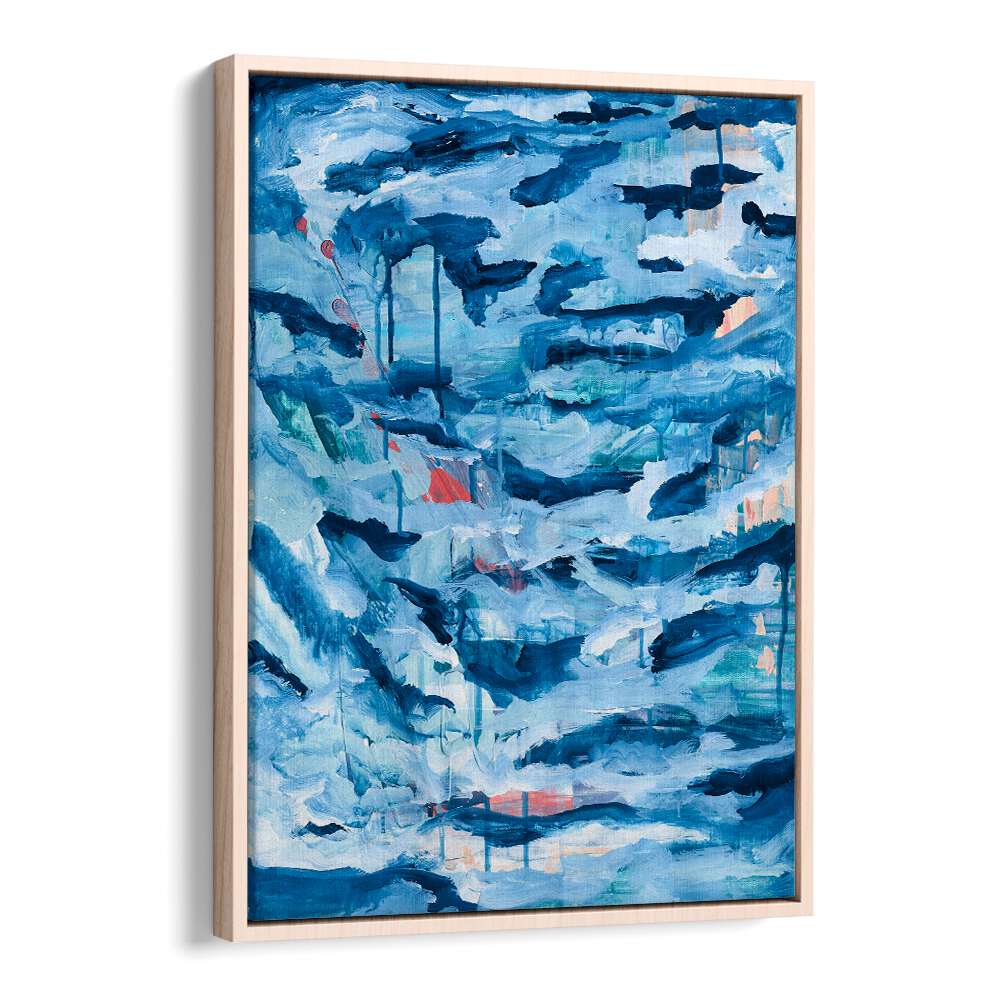 Serene blue hues in NORTHERN WINTER, ABSTRACT PAINTINGS enhance your modern decor with winter landscape beauty.