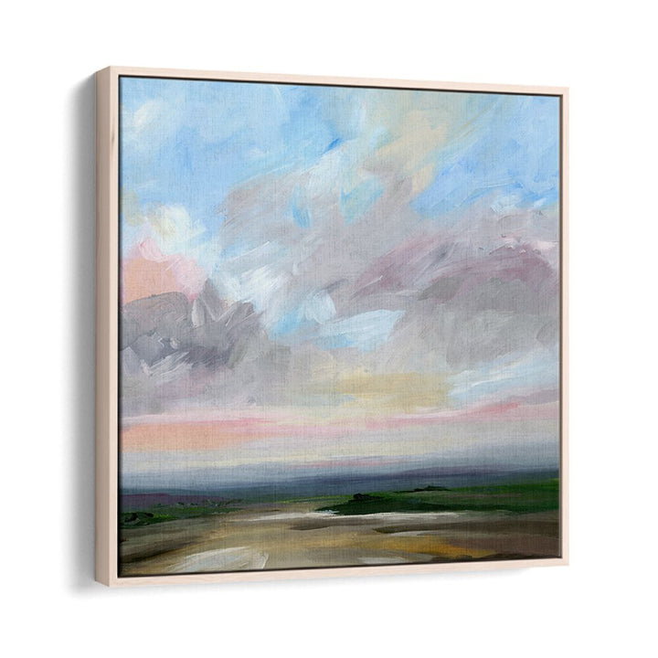 A serene landscape in soft colors, perfect for adventure lovers, showcasing OPEN ROAD, ABSTRACT PAINTINGS.