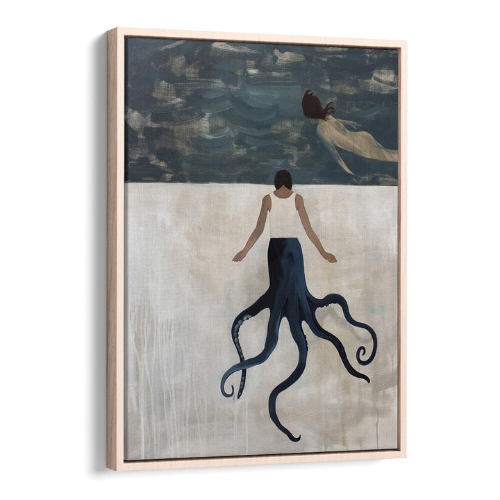 Whimsical OCTOPUS MAID, BEACH PAINTINGS capture a serene moment by the shore, perfect for ocean-themed decor.