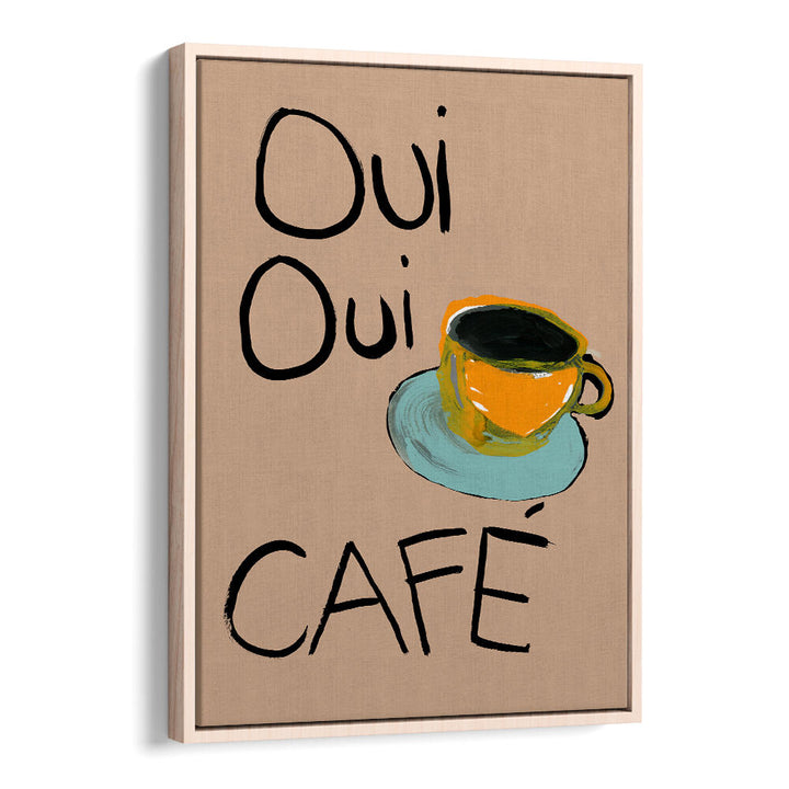Captivating OUI OUI CAFÉ, BAR art piece featuring a vibrant coffee cup, perfect for enhancing your living space.