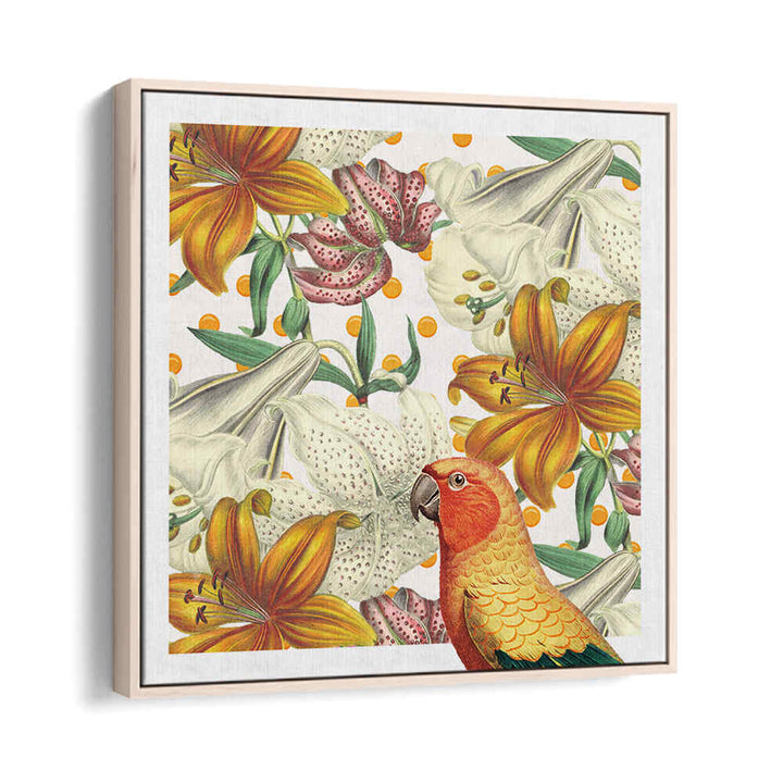 PARROT IN BLOOM , ANIMAL PAINTINGS