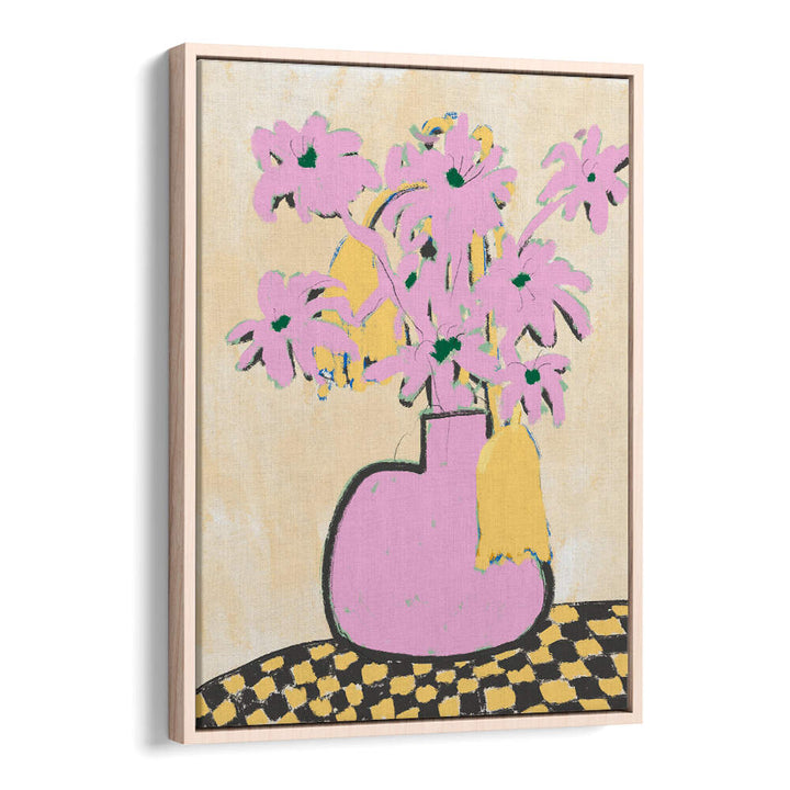 PINK FLOWERS IN A VASE , FLORAL FLOWER PAINTINGS