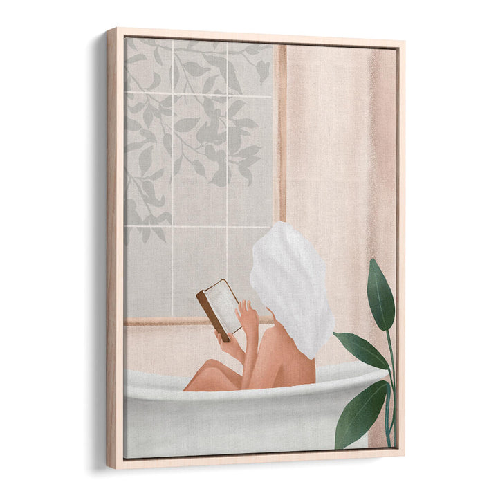 READING GIRL IN BATHTUB