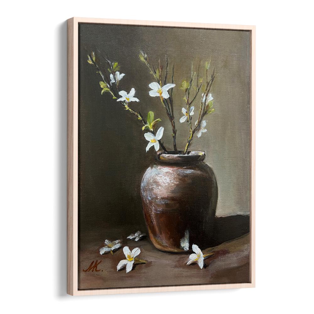 RUSTIC VASE WHITE FLOWERS