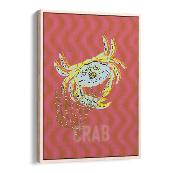 Vibrant SEA LIFE JOY I, BEACH PAINTINGS featuring a crab, perfect for beach lovers and ocean-themed decor.