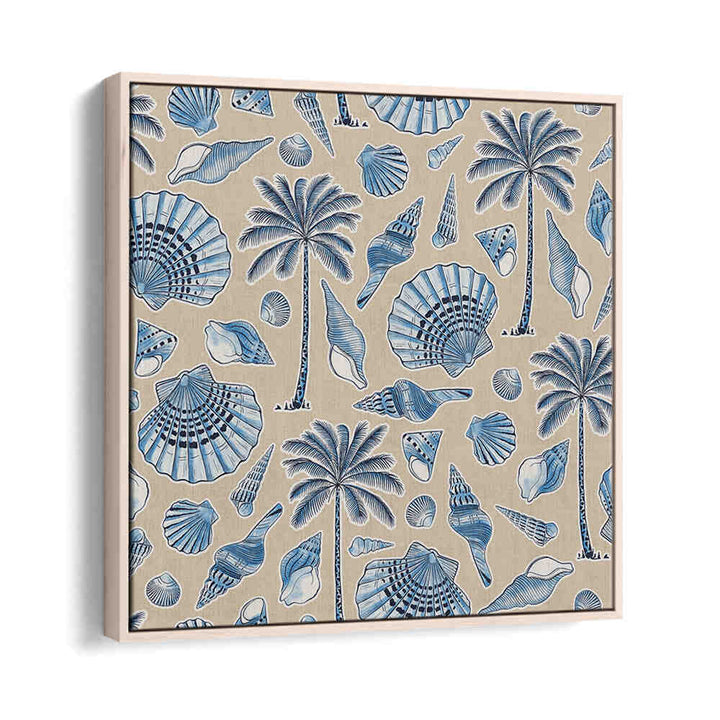 SEASHELLS AND PALM TREES SAND , BEACH PAINTINGS