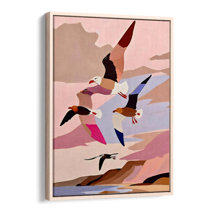 SOARING SILHOUETTE SEAGULLS