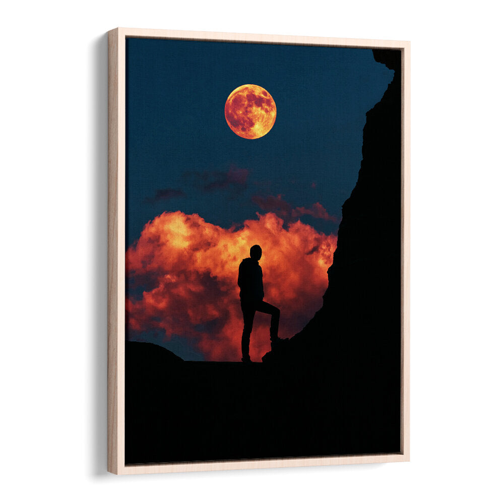 STANDING WITH MOON , SURREAL ART PRINTS