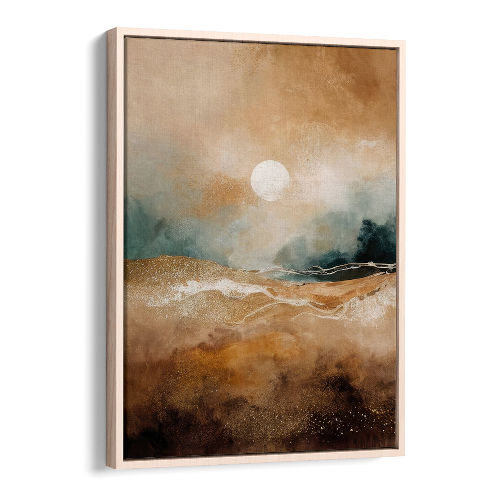 Tranquil Sunrise Over Misty Hills, Abstract Paintings, showcasing serene dawn beauty on rolling misty hills.