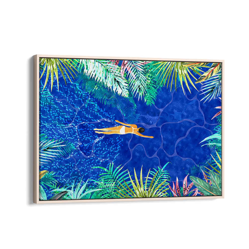 TROPICAL JUNGLE POOL , BEACH PAINTINGS