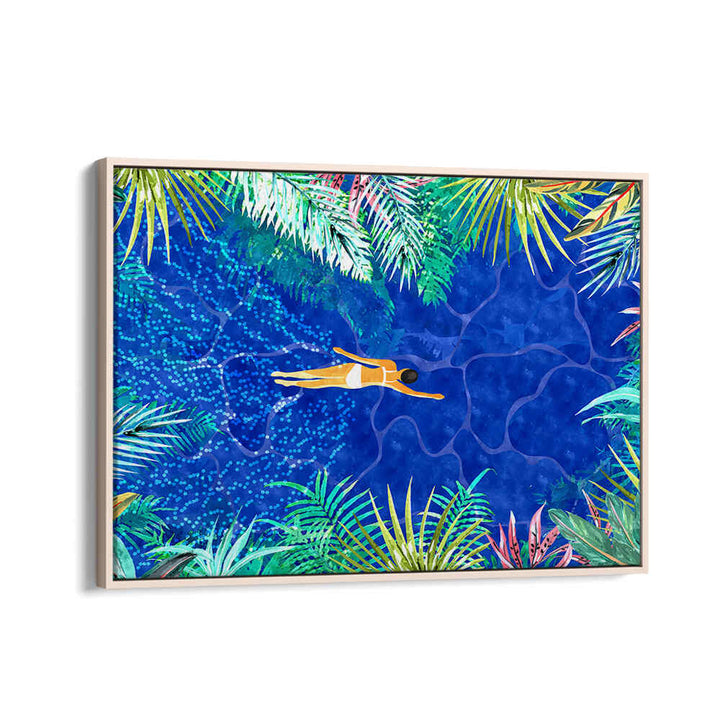 TROPICAL JUNGLE POOL , BEACH PAINTINGS