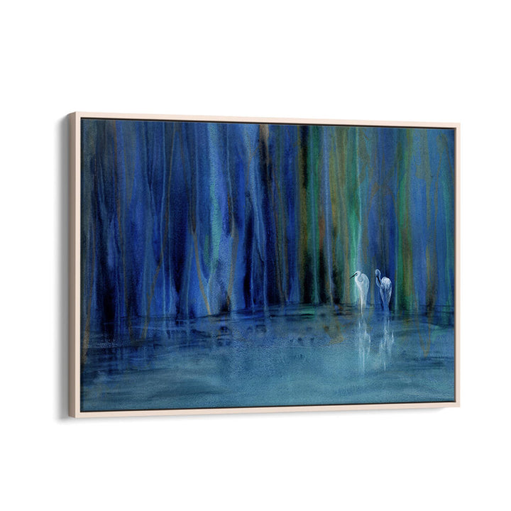 TWO EGRETS DETAIL , ABSTRACT PAINTINGS