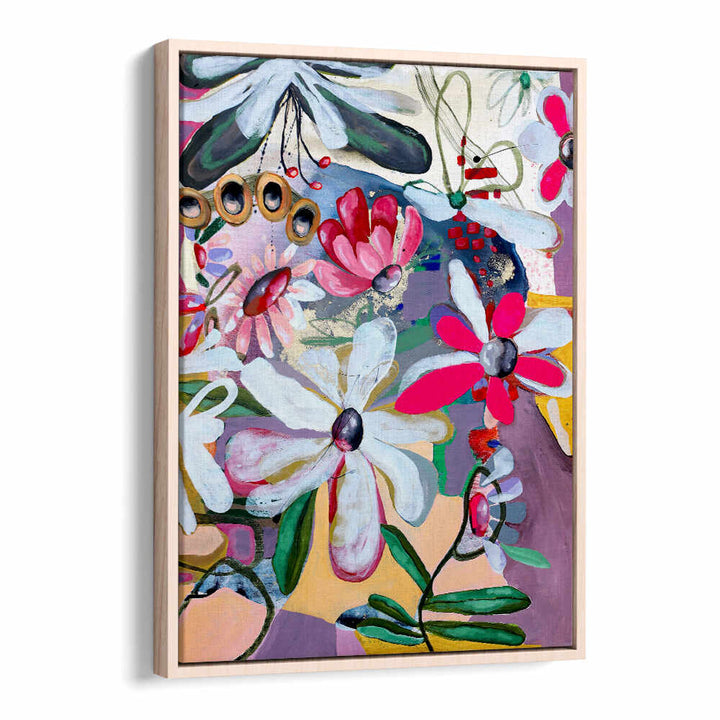 BOLD PINK AND WHITE PETALS , FLORAL FLOWER PAINTINGS