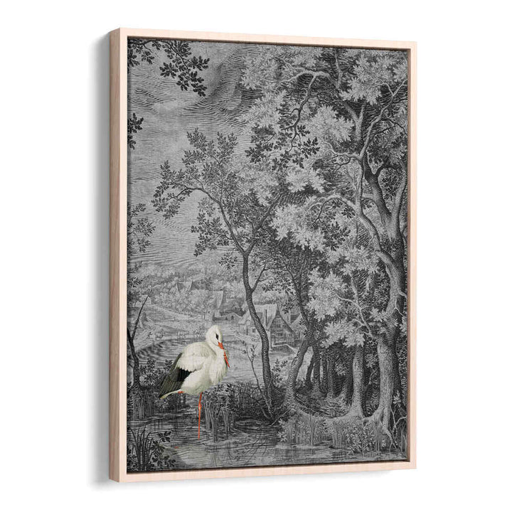 LANDSCAPE WITH STORK , ANIMAL PAINTINGS