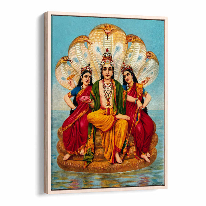 VISHNU FLANKED BY TWO WIVES