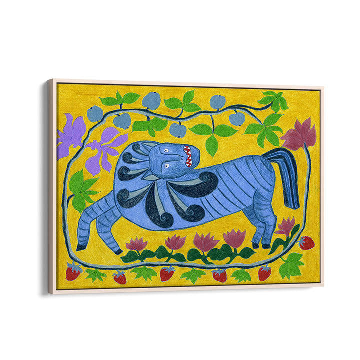 WHIMSICAL BLUE FOLK HORSE