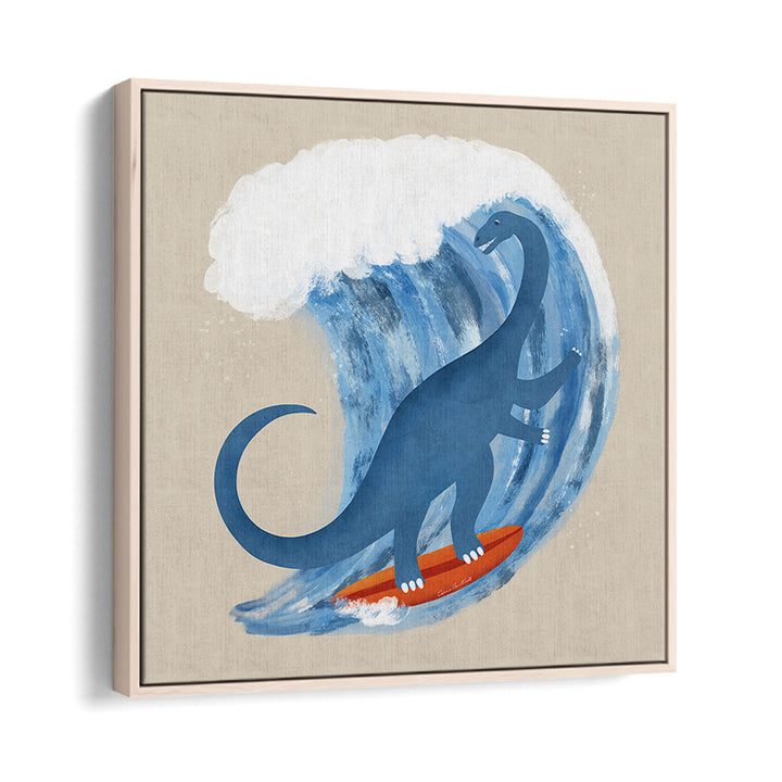 WHIMSICAL SURFING DINOSAUR