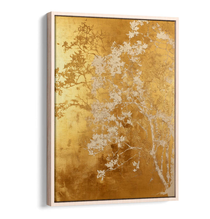 WHITE AND GOLD NATURE LANDSCAPE II , FLORAL FLOWER PAINTINGS
