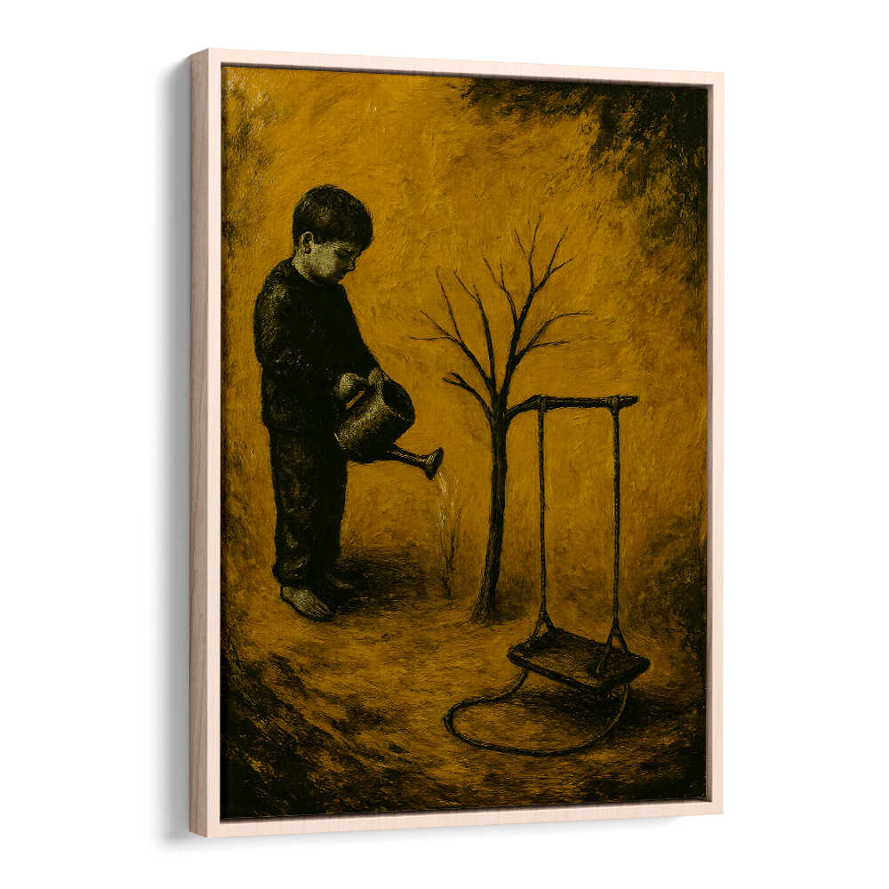 WOMAN BESIDE THE BARREN TREE , EXPRESSIONISM PAINTINGS