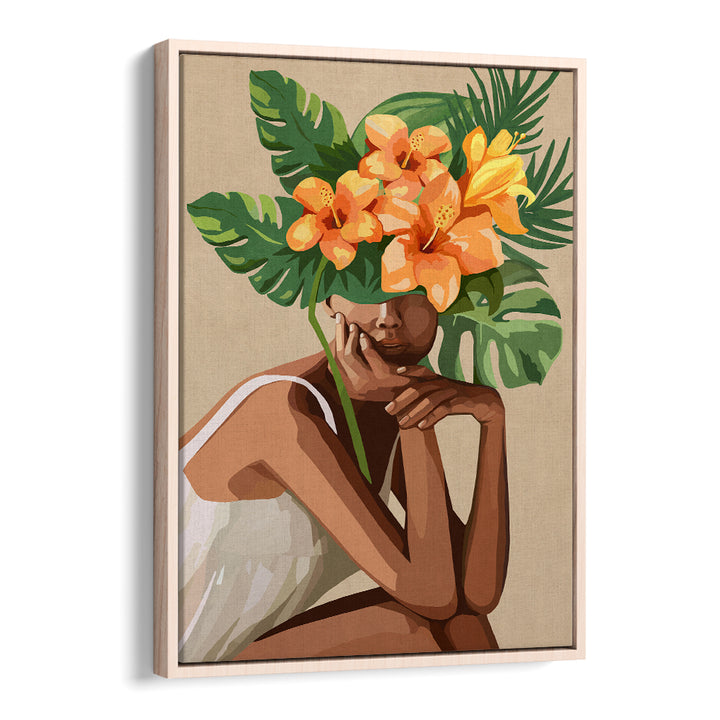 WOMAN WITH LEAVES, SURREAL ART PRINTS