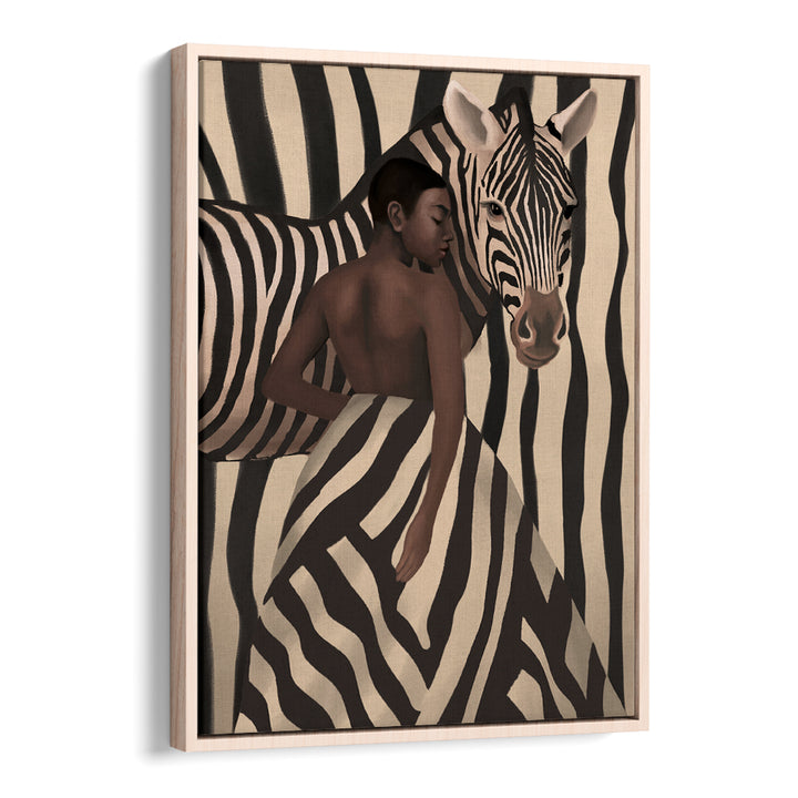 WOMAN AND ZEBRA, SURREAL ART PRINTS