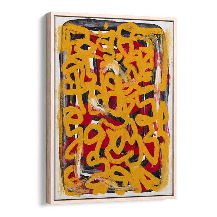 YELLOW DOTTED LINE ART ABSTRACT , LINE ART PAINTINGS