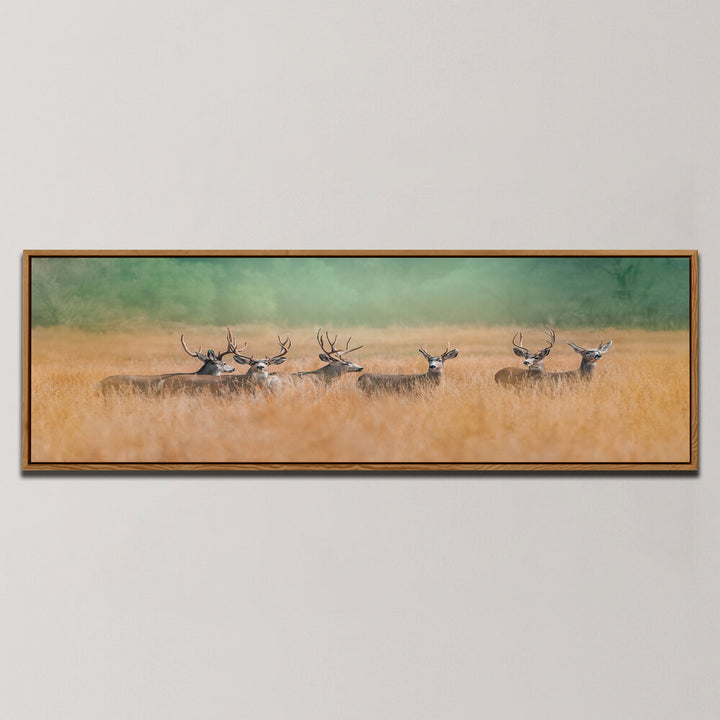 DEER BY THE GOLDEN FIELD , PANORAMIC ART