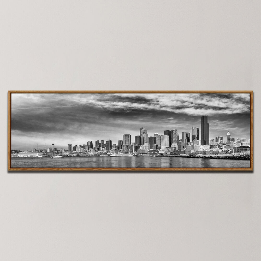 AMAZING PANORAMA OF THE WATERFRONT IN SEATTLE , PANORAMIC ART