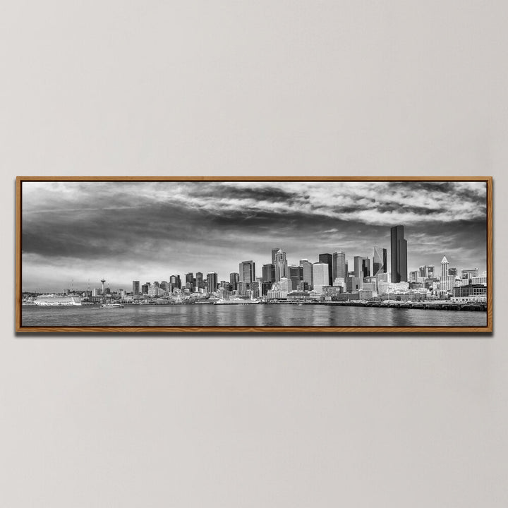 AMAZING PANORAMA OF THE WATERFRONT IN SEATTLE , PANORAMIC ART