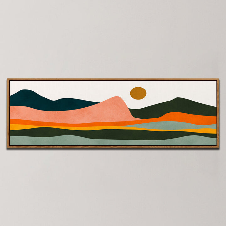 GEOMETRIC SHAPES AND EARTHY TONES , PANORAMIC ART