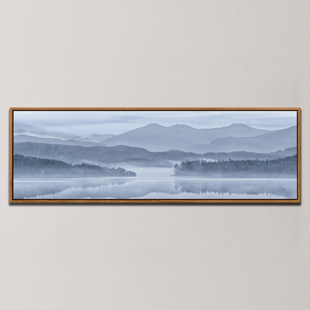MOUNTAIN TREES AND REFLECTION , PANORAMIC ART