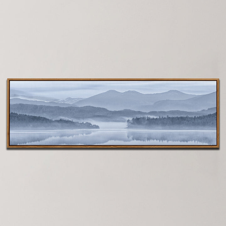 MOUNTAIN TREES AND REFLECTION , PANORAMIC ART