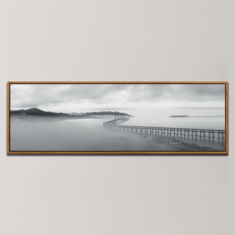 MISTY DAWN OVER XINGHAI BAY IN DALIAN , PANORAMIC ART