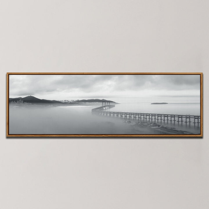 MISTY DAWN OVER XINGHAI BAY IN DALIAN , PANORAMIC ART