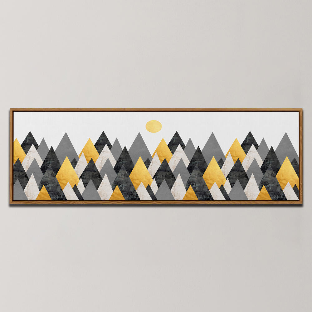 GEOMETRIC MOUNTAIN LANDSCAPE , PANORAMIC ART