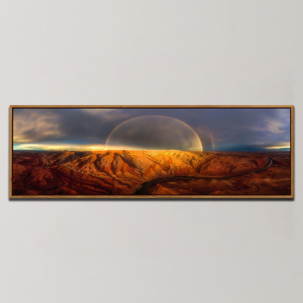 RAINBOWS OVER THE PAINTED CANYON , PANORAMIC ART