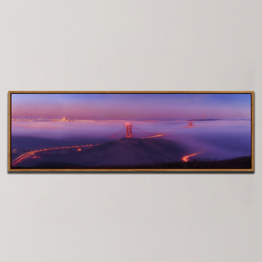 FOGGY SUNSET , PANORAMIC ART