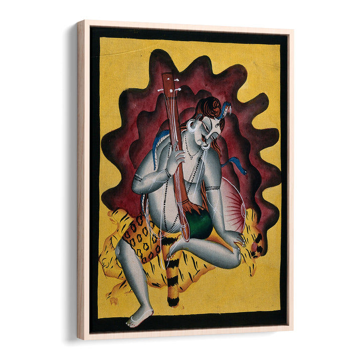 SHIVA SITS ON A TIGER SKIN , INDIAN ART PAINTINGS