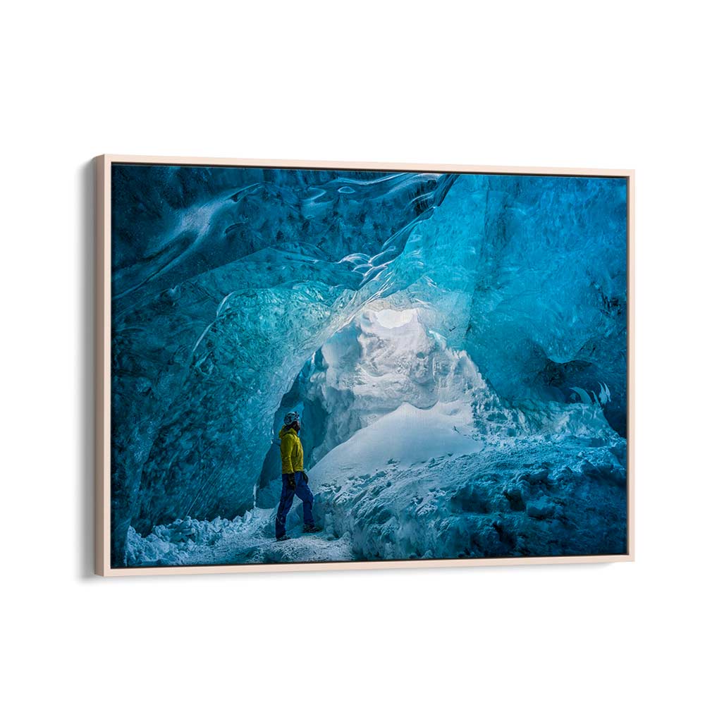 BLUE ICE CAVE BY MARC PELISSIER , LANDSCAPE PHOTO PRINTS